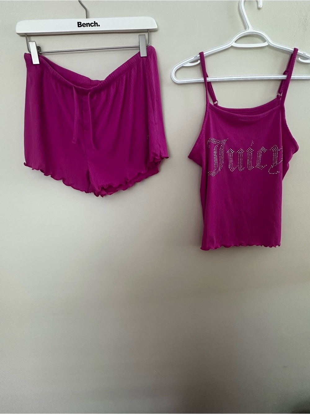 Juicy Couture Magenta Ribbed Cami & Shorts Sleep Set